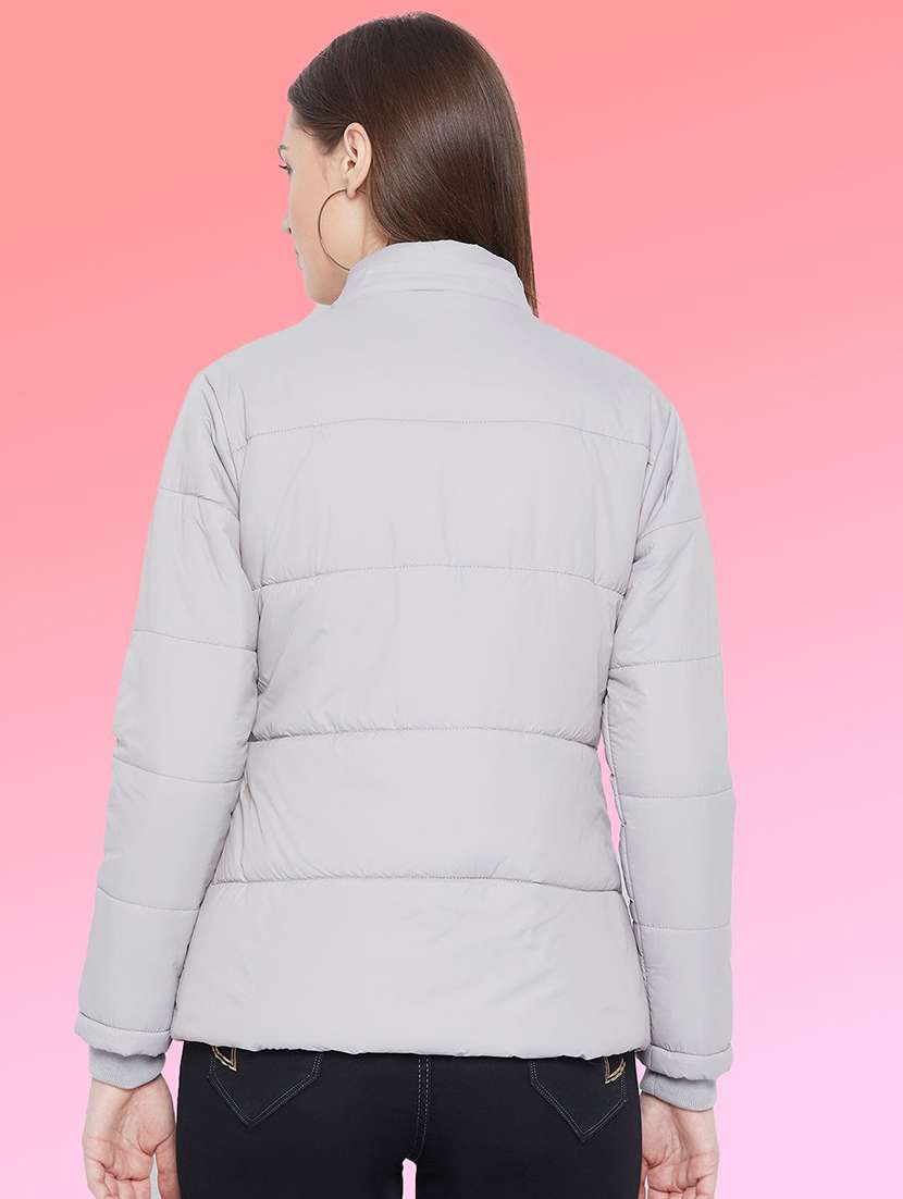 women solid long sleeve hooded quilted jacket - 22291364 -  Standard Image - 2