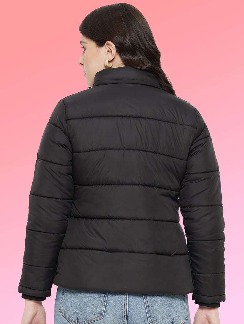 women solid long sleeve hooded quilted jacket - 22291383 -  Standard Image - 2