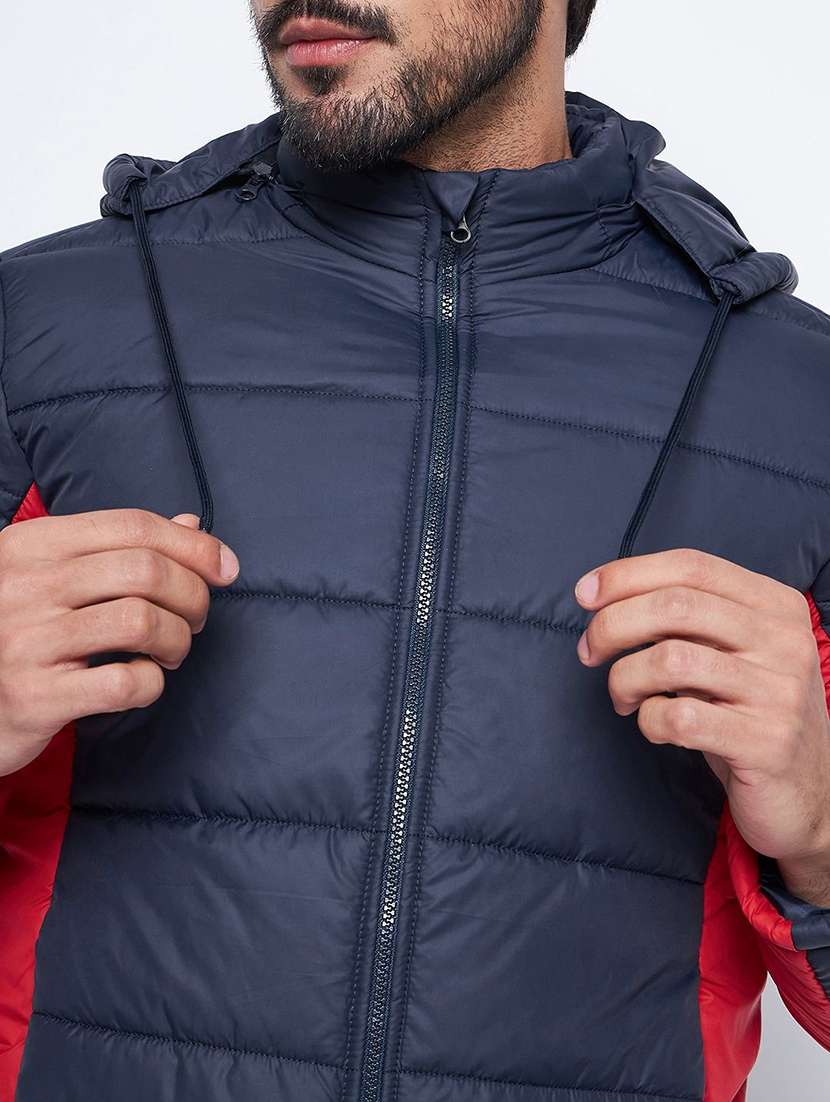 men color block long sleeve puffer jacket - 22291423 -  Standard Image - 2