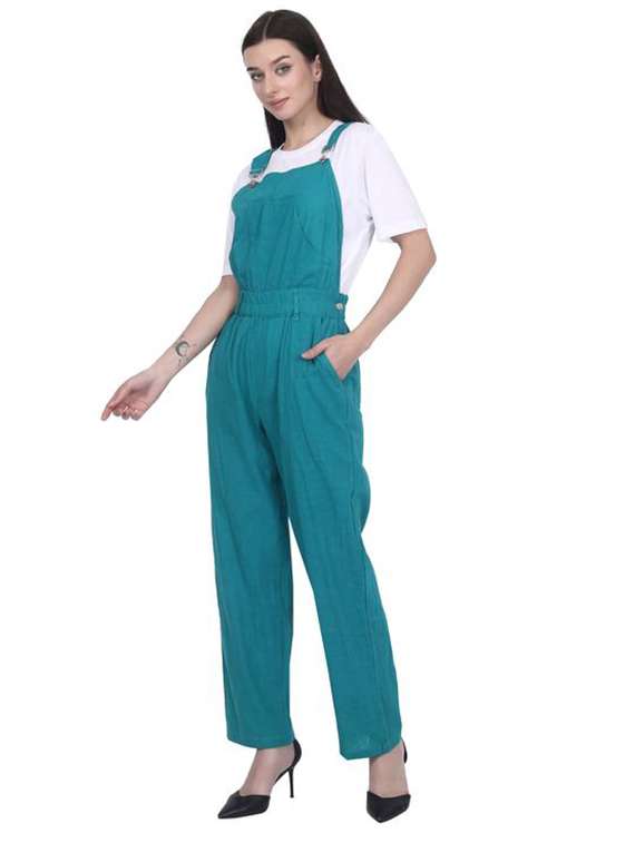 women solid sleeveless dungaree  - 22291440 -  Standard Image - 2