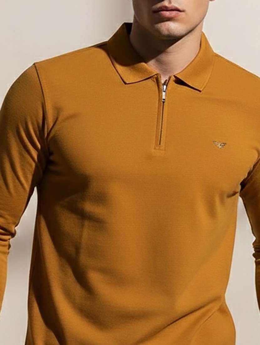men solid long sleeve polo t-shirt - 22291485 -  Standard Image - 2