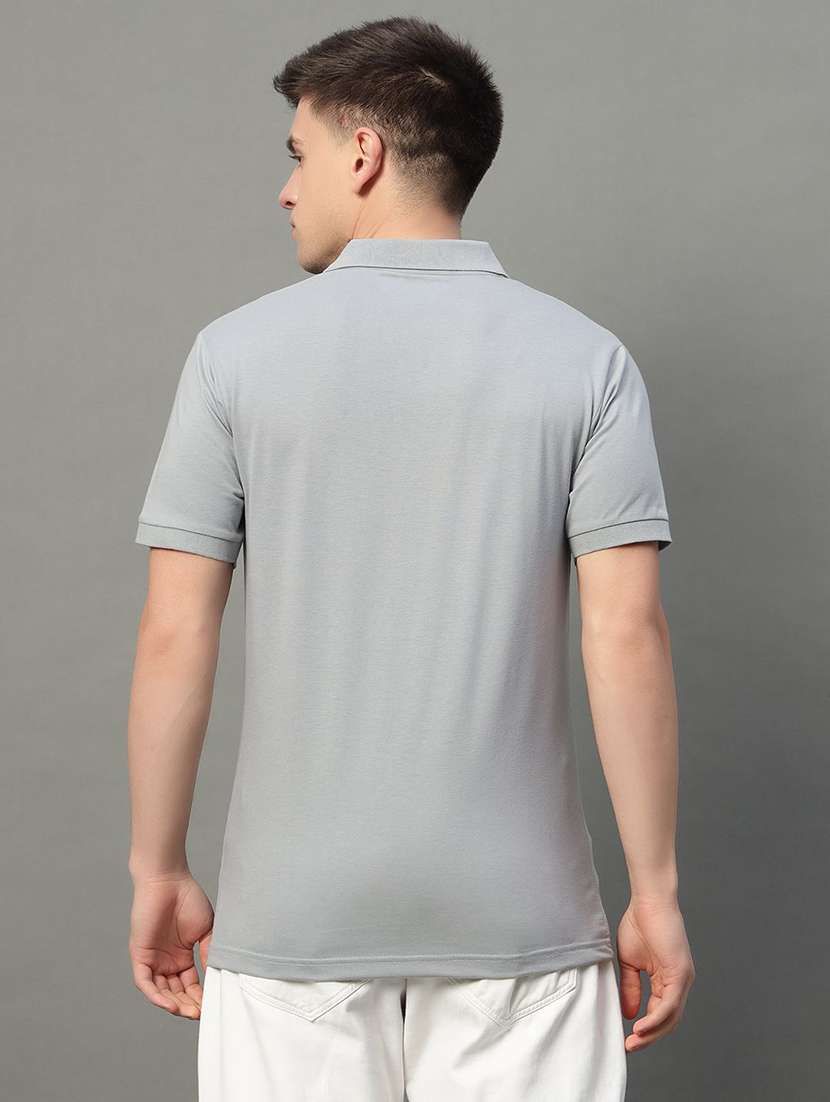 Men Solid Short Sleeve Polo T-shirt - 22291510 -  Standard Image - 2
