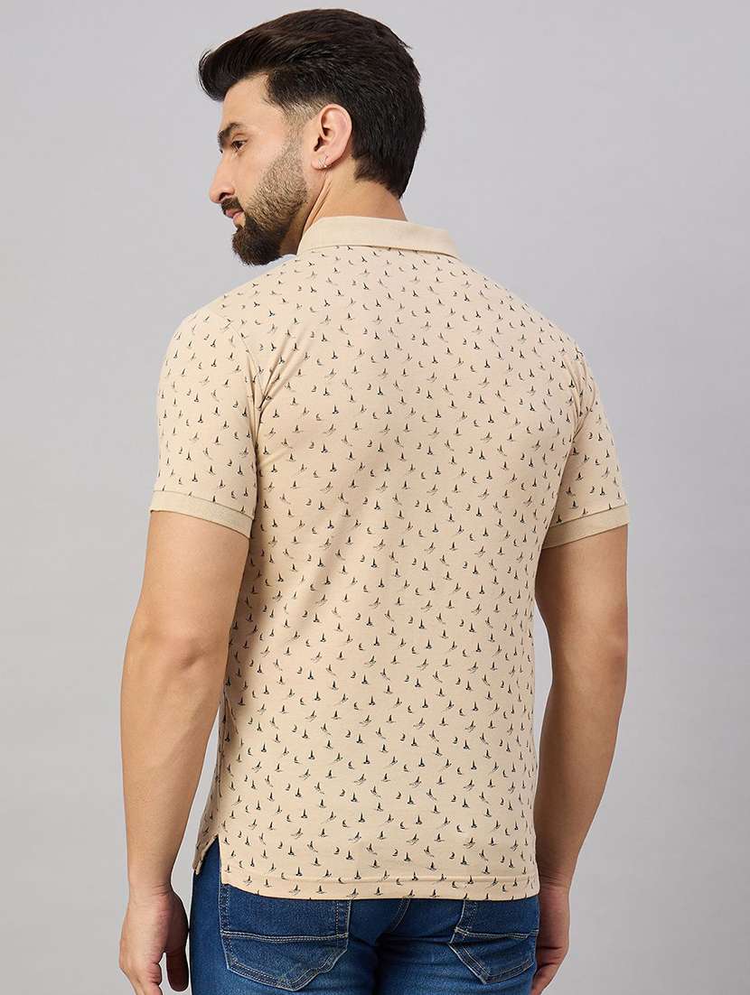 men printed short sleeve polo t-shirt - 22291535 -  Standard Image - 2