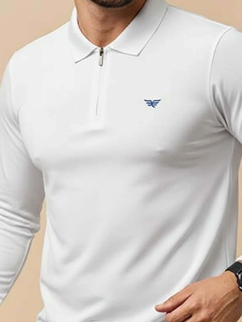 men solid long sleeve polo t-shirt - 22291554 -  Standard Image - 2