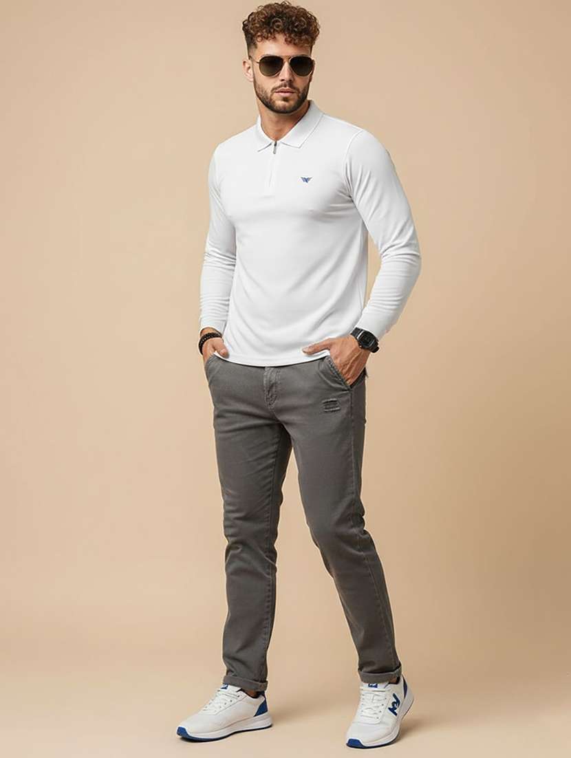 men solid long sleeve polo t-shirt - 22291560 -  Standard Image - 2