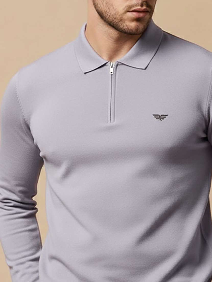 men solid long sleeve polo t-shirt - 22291606 -  Standard Image - 2