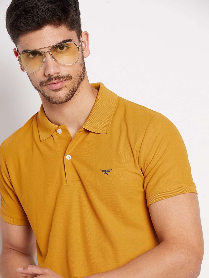 men solid short sleeve regular fit polo t-shirt