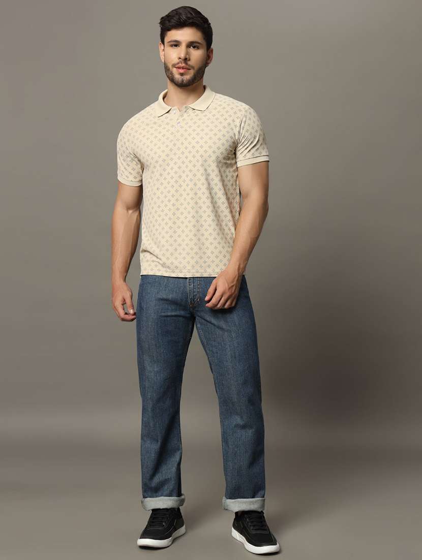 men printed short sleeve polo t-shirt - 22291626 -  Standard Image - 2