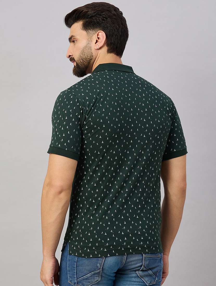 men printed short sleeve slim fit polo t-shirt - 22291632 -  Standard Image - 2