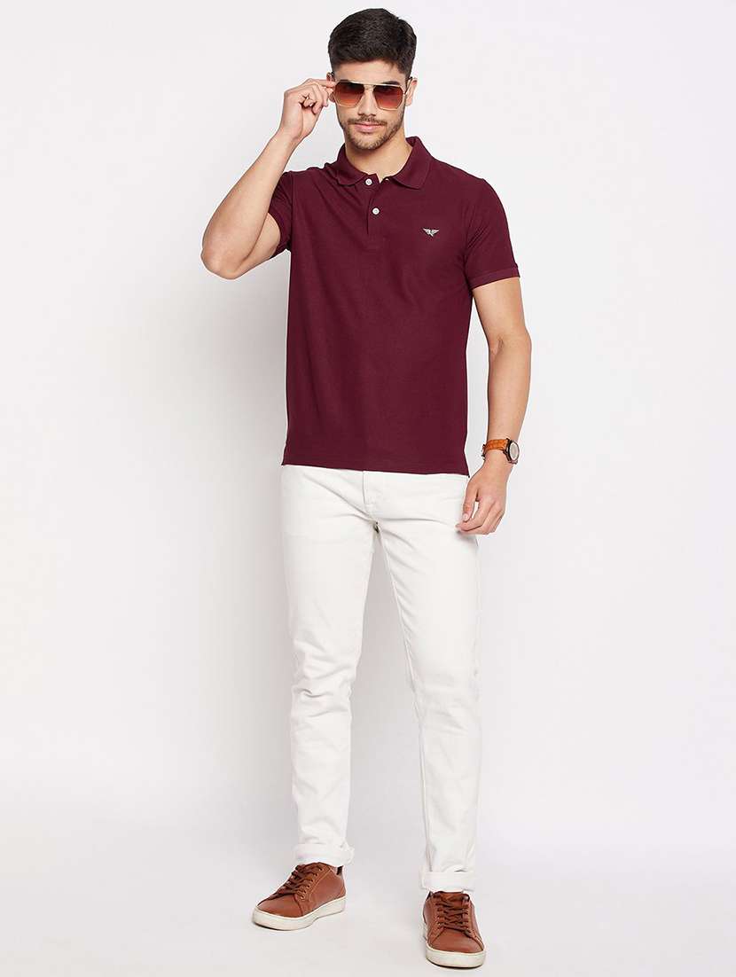 men solid short sleeve slim fit polo t-shirt - 22291651 -  Standard Image - 2