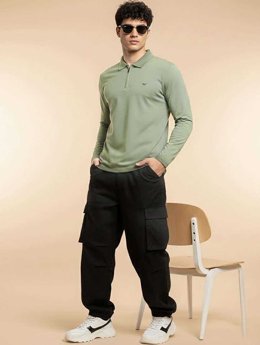 men solid long sleeve polo t-shirt - 22291659 -  Standard Image - 2