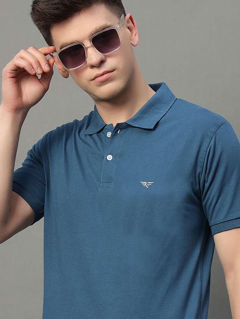 men solid short sleeve regular fit polo t-shirt