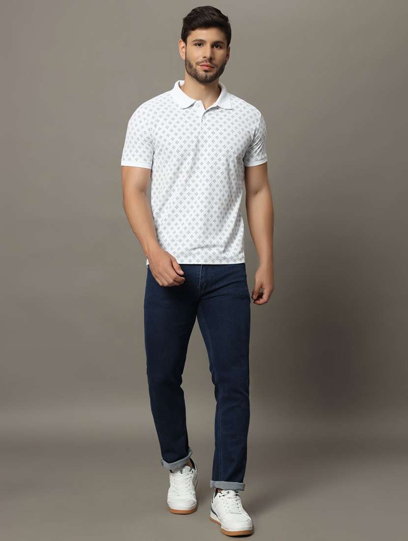 men printed short sleeve polo t-shirt - 22291676 -  Standard Image - 2