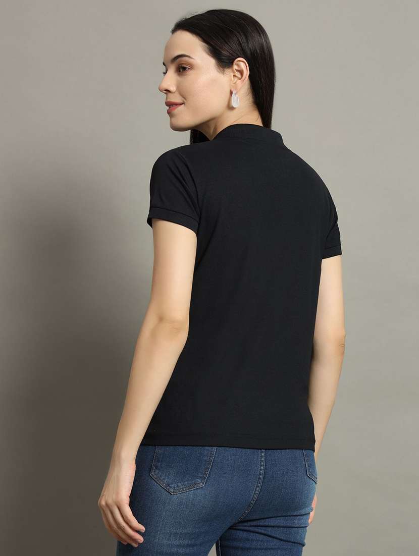 women solid short sleeve polo t-shirt - 22291705 -  Standard Image - 2