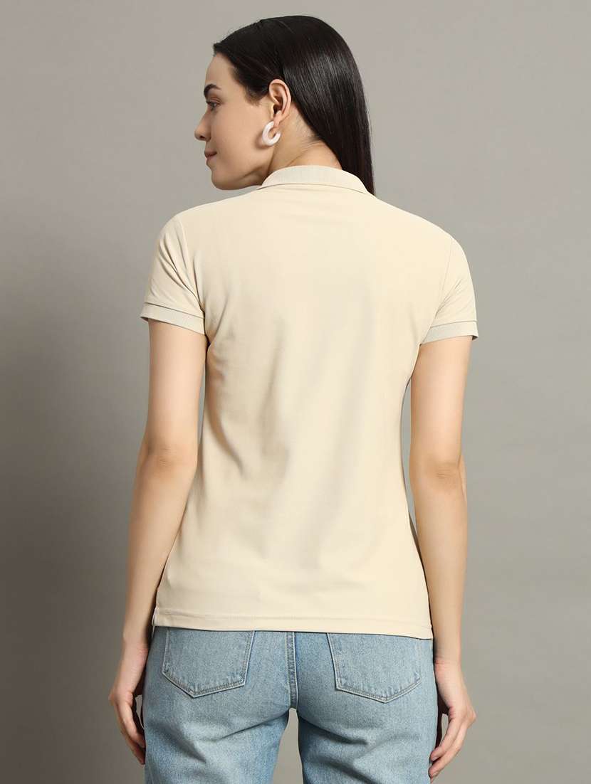 women solid short sleeve polo t-shirt - 22291722 -  Standard Image - 2