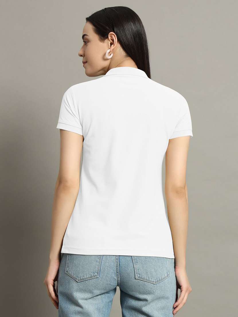 women solid short sleeve polo t-shirt - 22291726 -  Standard Image - 2