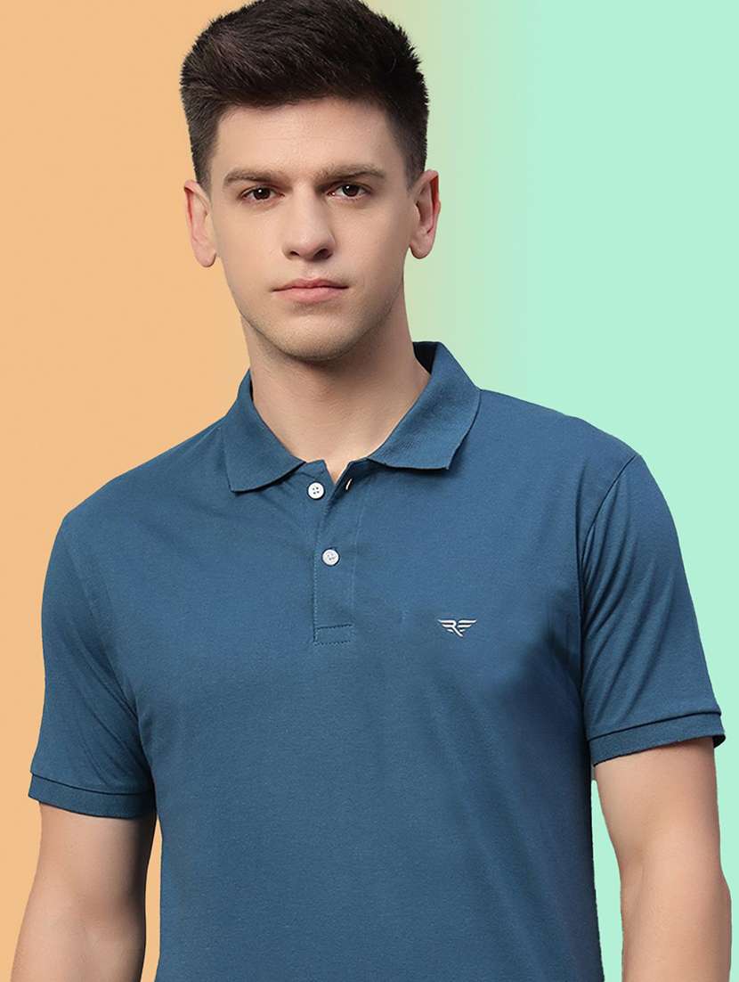 men solid short sleeve regular fit polo t-shirt