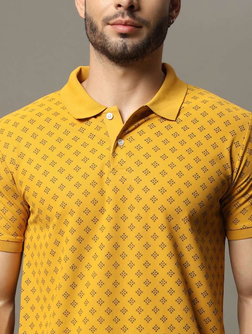 men printed short sleeve polo t-shirt - 22291843 -  Standard Image - 2