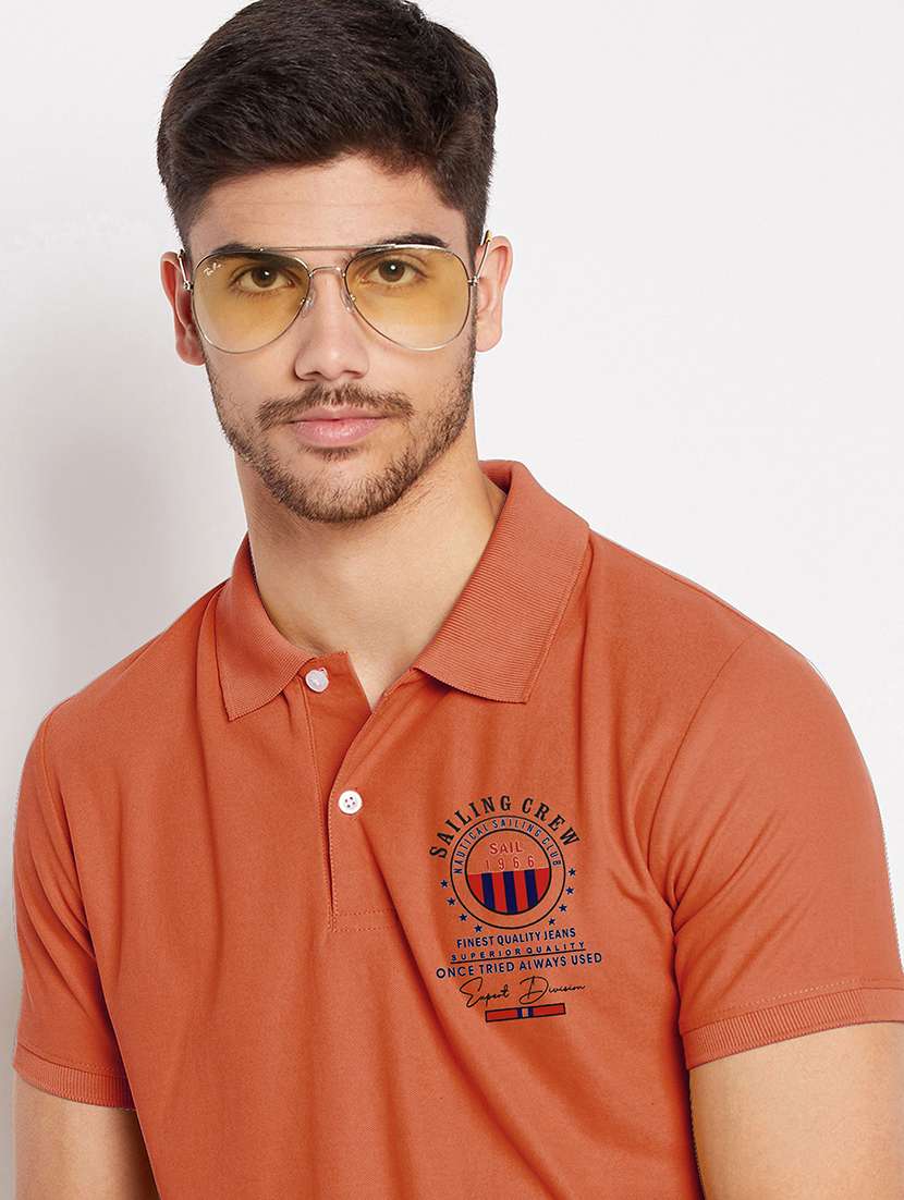 men solid short sleeve polo t-shirt