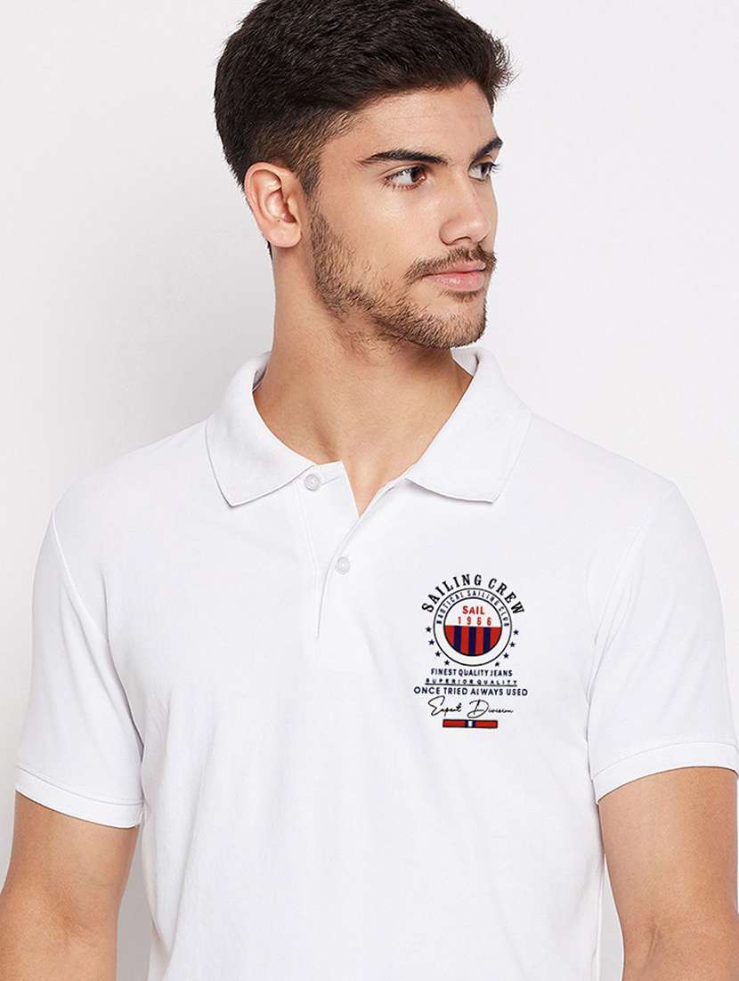 men solid short sleeve polo t-shirt