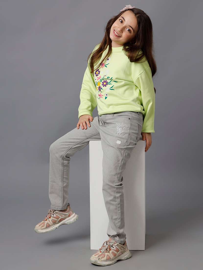 girls solid mid rise slim fit jean - 22291979 -  Standard Image - 2