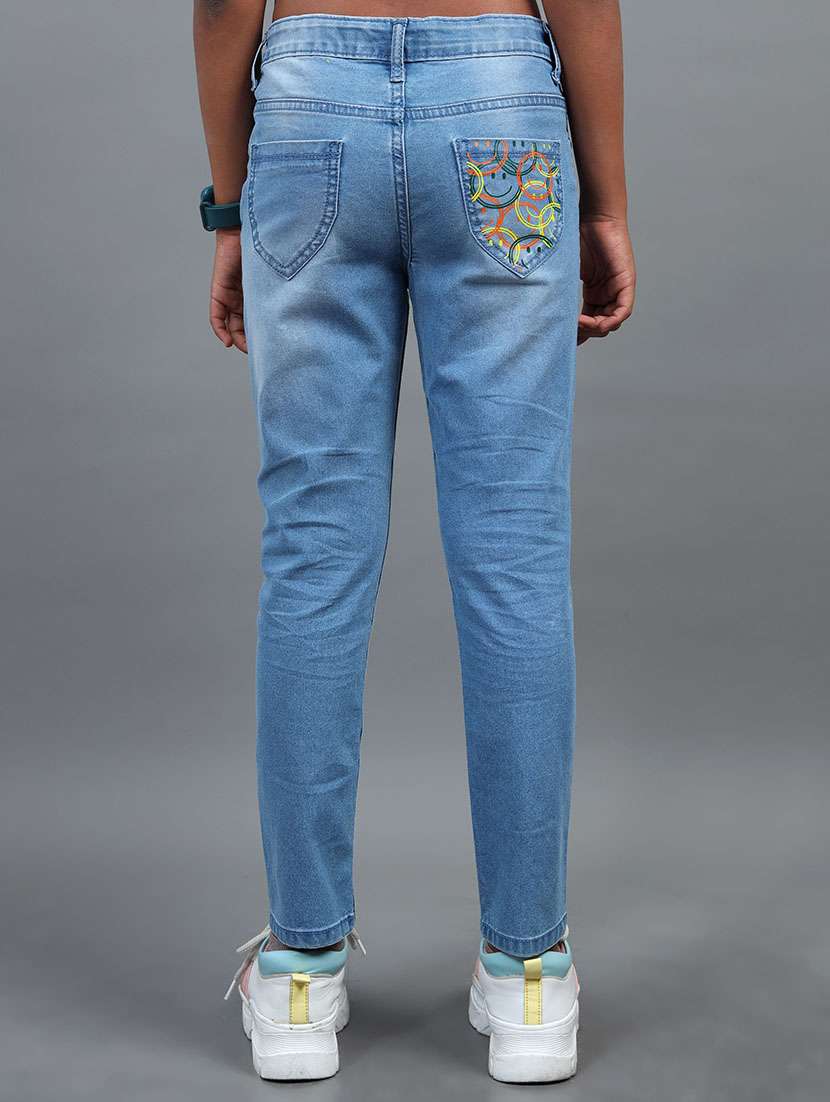 girls solid mid rise slim fit jean - 22291988 -  Standard Image - 2
