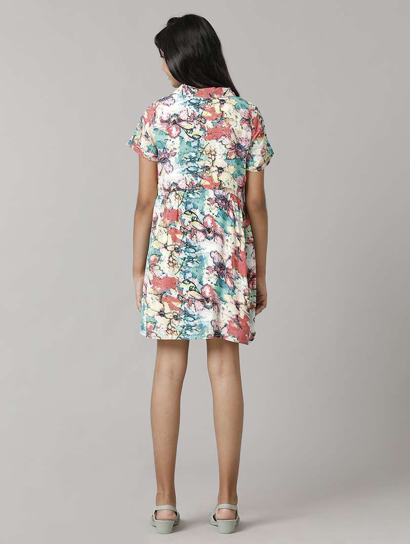 girls printed short sleeve a-line dress - 22292066 -  Standard Image - 2