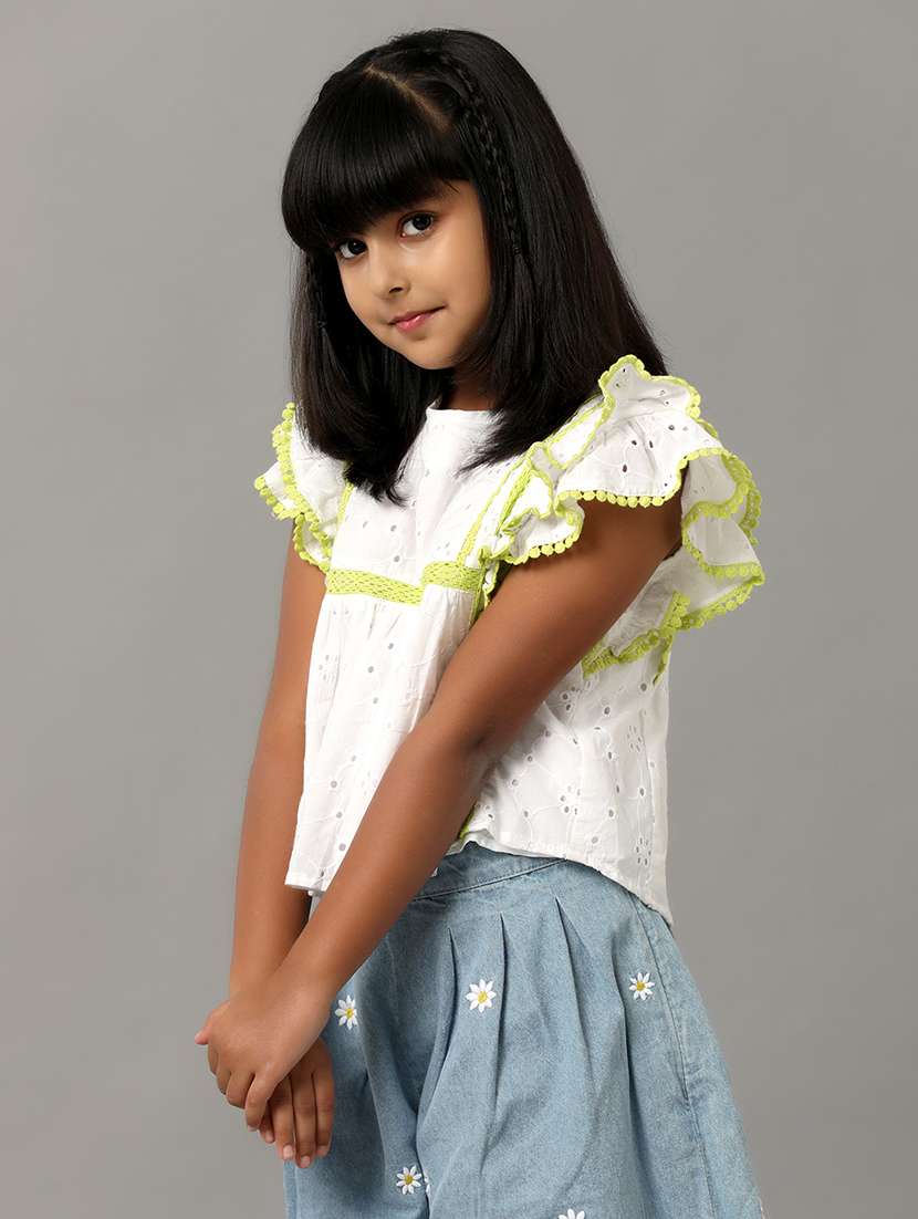 girls self designed sleeveless a-line top - 22292111 -  Standard Image - 2