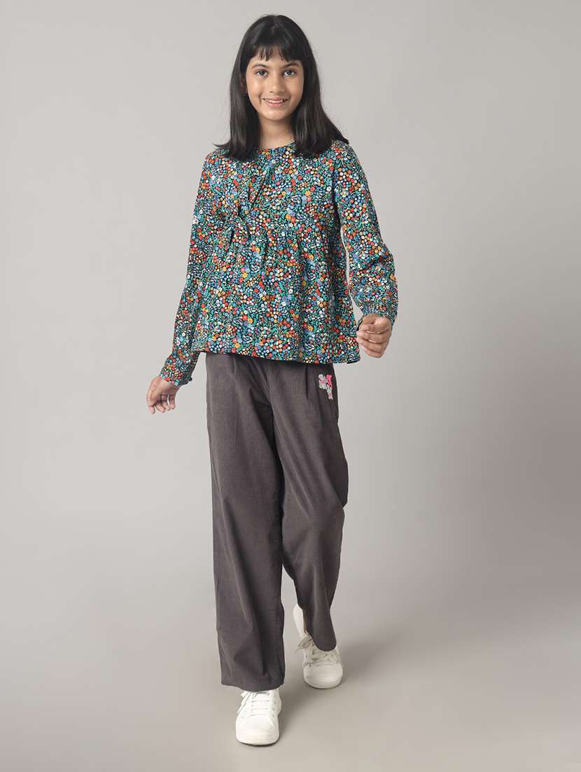 girls printed long sleeve a-line top - 22292121 -  Standard Image - 2