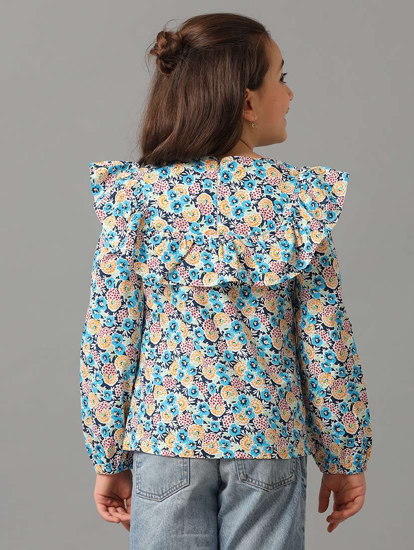 girls floral print long sleeve top - 22292125 -  Standard Image - 2