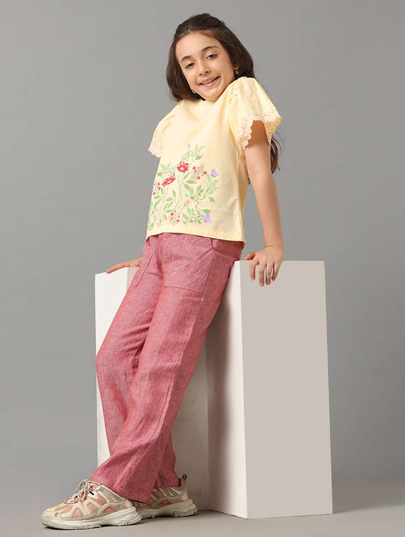 girls floral print puff sleeve top - 22292131 -  Standard Image - 2