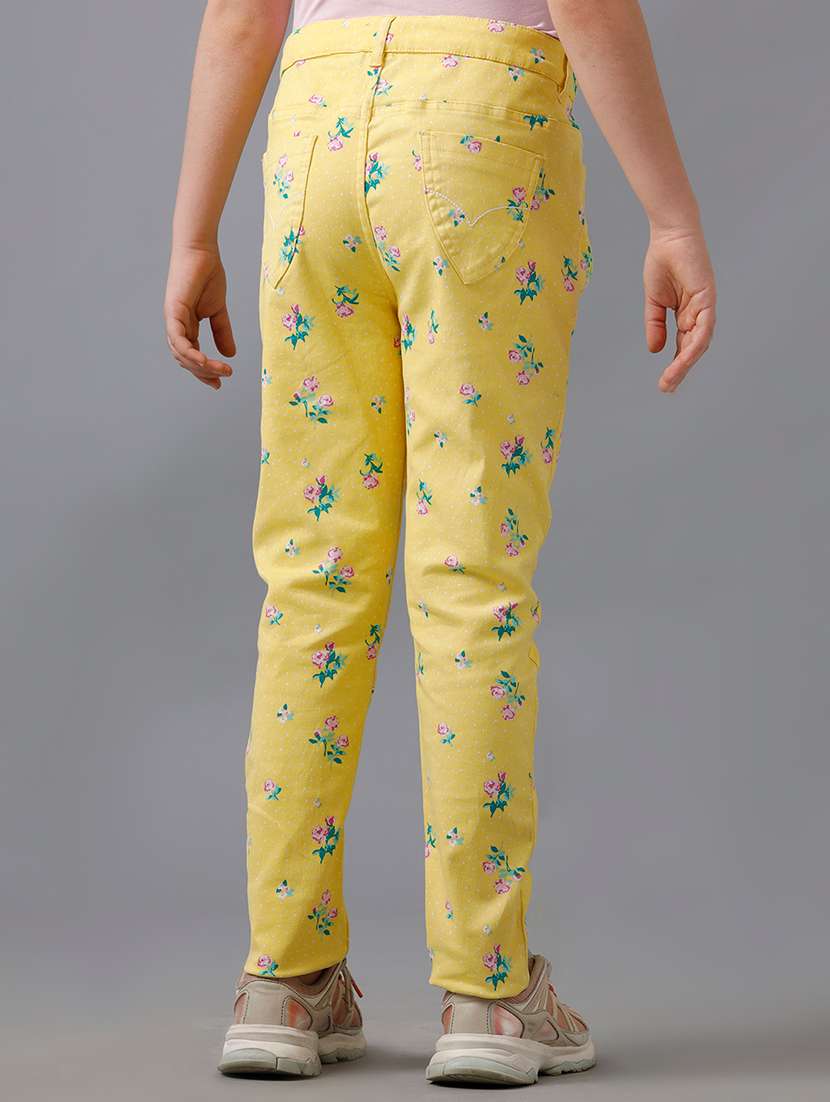 Girls Floral Print Mid Rise Casual Rouser - 22292147 -  Standard Image - 2
