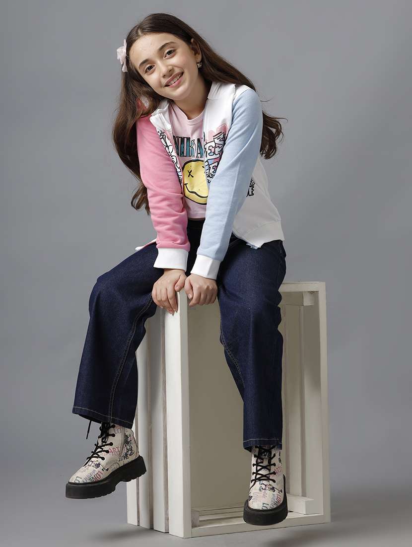 girls solid mid rise wide leg jean - 22292173 -  Standard Image - 2