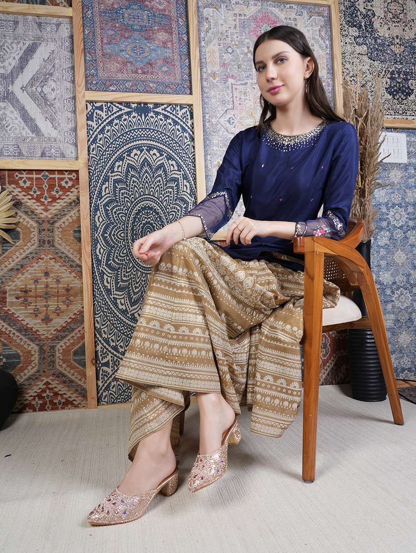 women embellished slip on block heel mules - 22292190 -  Standard Image - 2