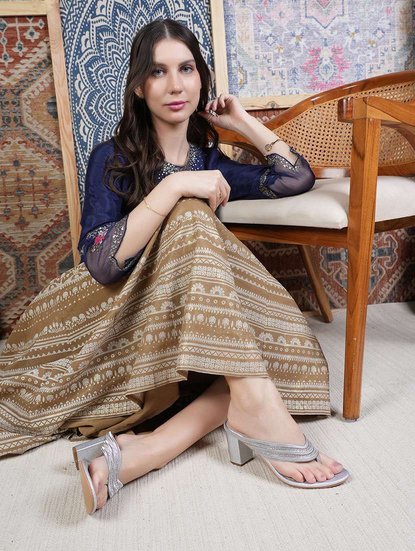 women embellsihed slip on sandal - 22292215 -  Standard Image - 2