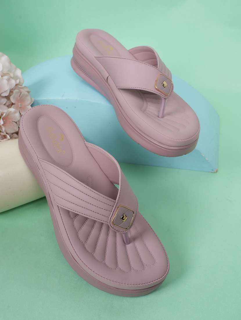 women solid platform wedge