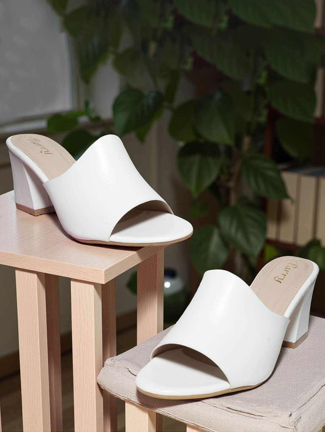 women solid slip on sandals