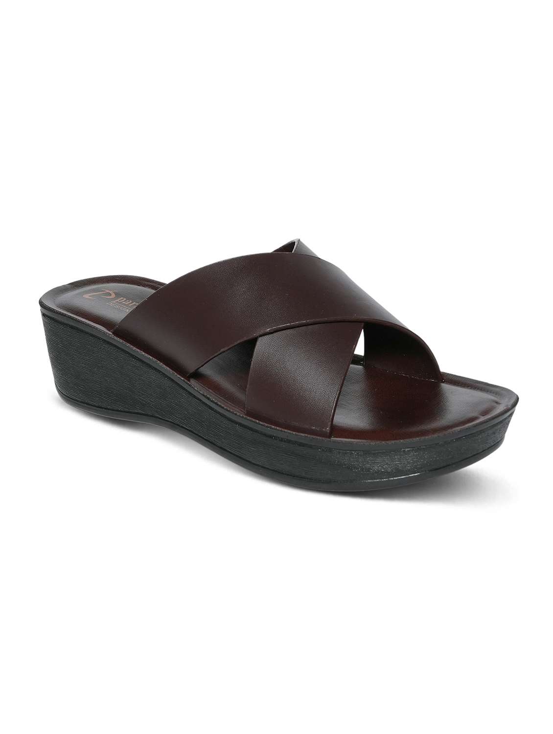 women brown slip on wedge - 22292296 -  Standard Image - 2