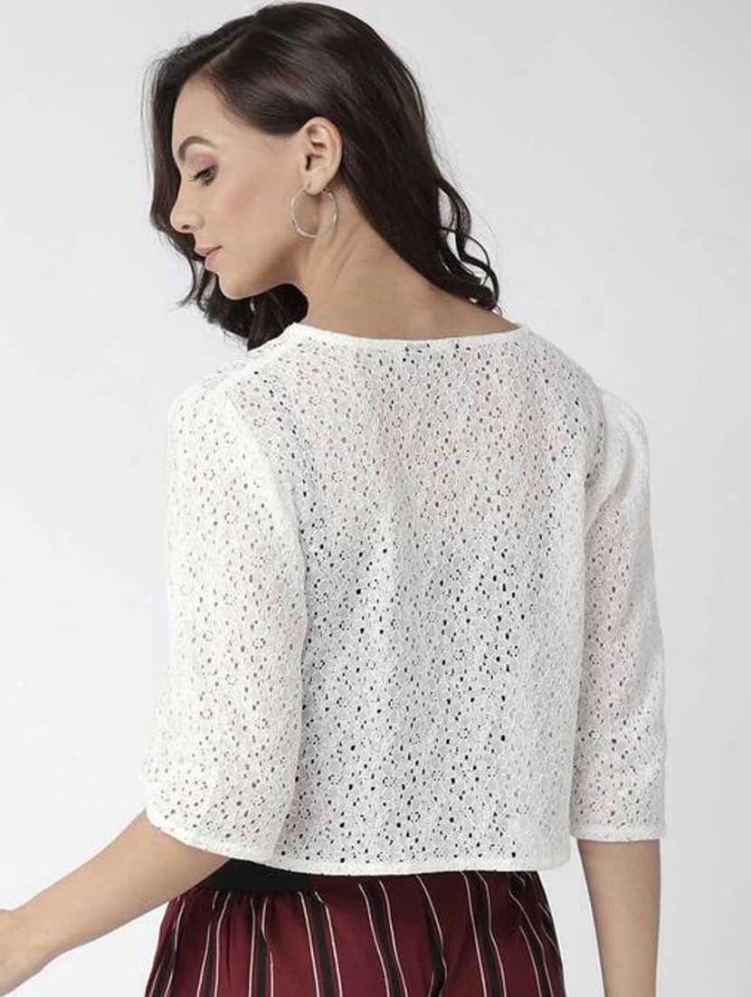 women self designed three quarter sleeve lace shrug - 22292308 -  Standard Image - 2