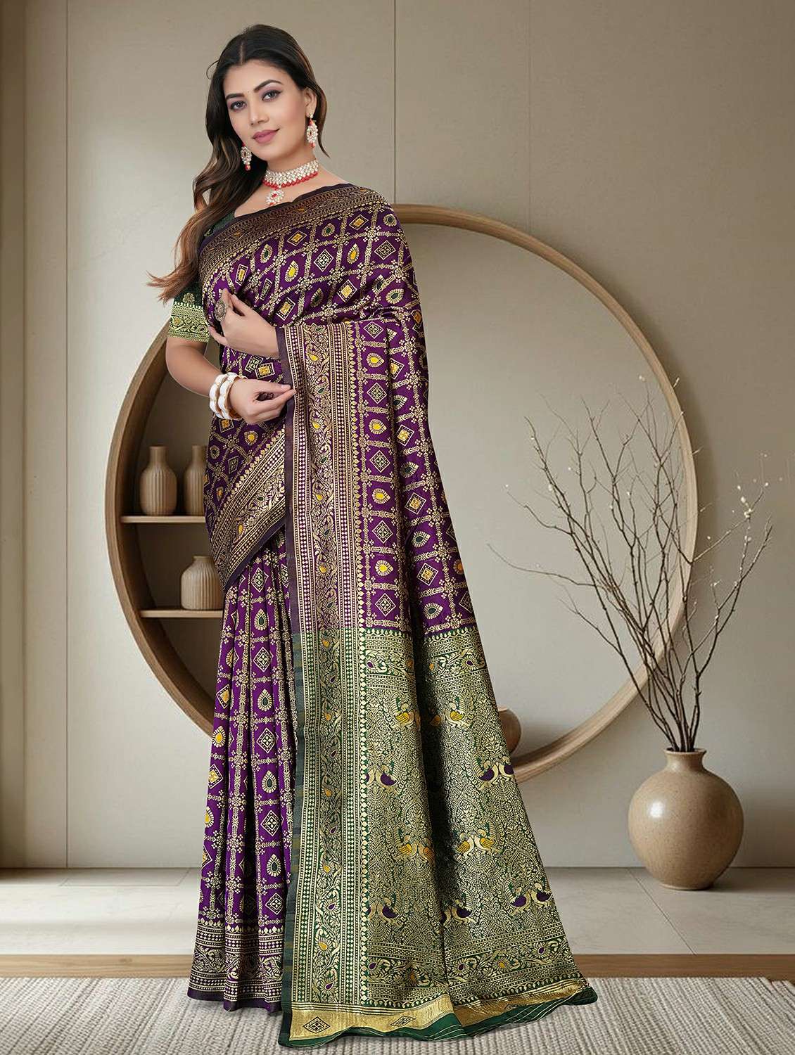 women self design banarasi saree with blouse - 22292566 -  Standard Image - 2