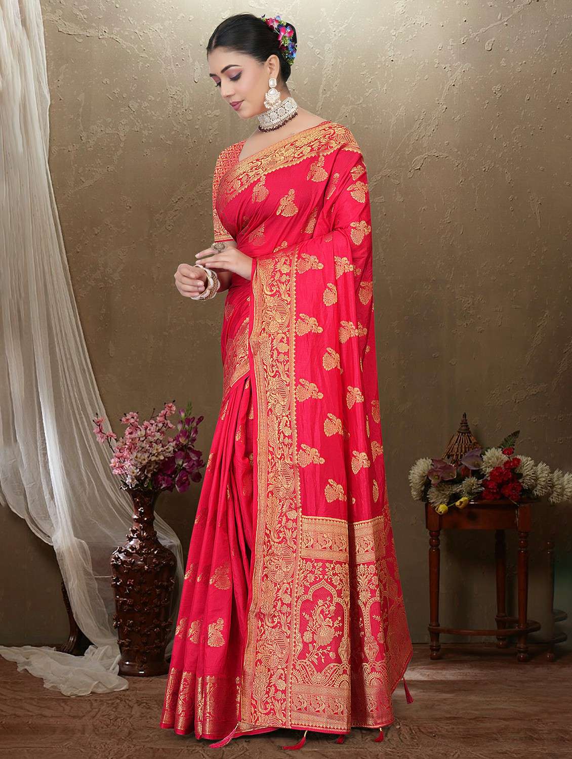 women self design banarasi saree with blouse - 22292571 -  Standard Image - 2