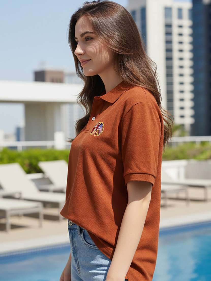 rust polyester oversized tshirt - 22292612 -  Standard Image - 2