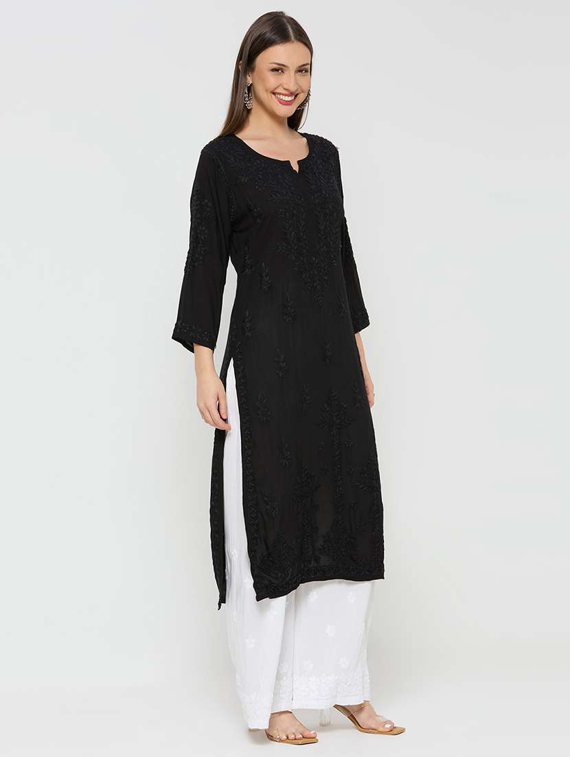 black modal straight kurta - 22292689 -  Standard Image - 2