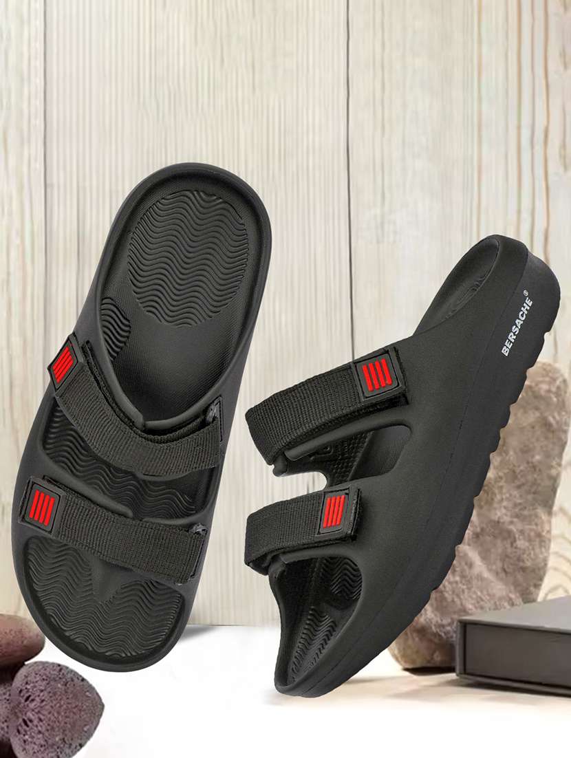 men solid slip on slider