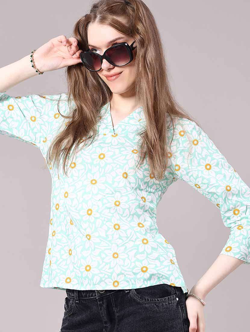 women green rayon straight kurti