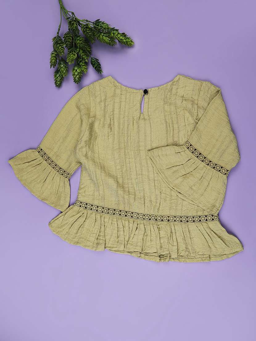 girls self designed bell sleeve tiered top - 22293266 -  Standard Image - 2