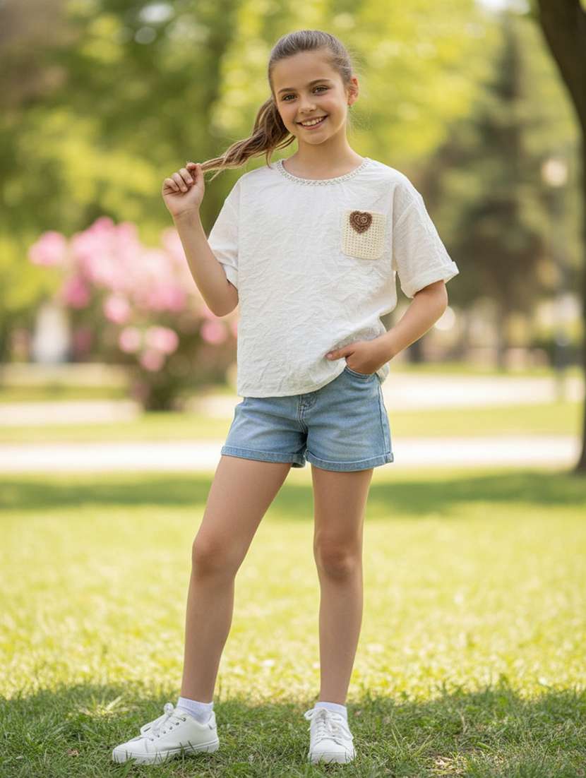 girls self designed short sleeve top - 22293271 -  Standard Image - 2