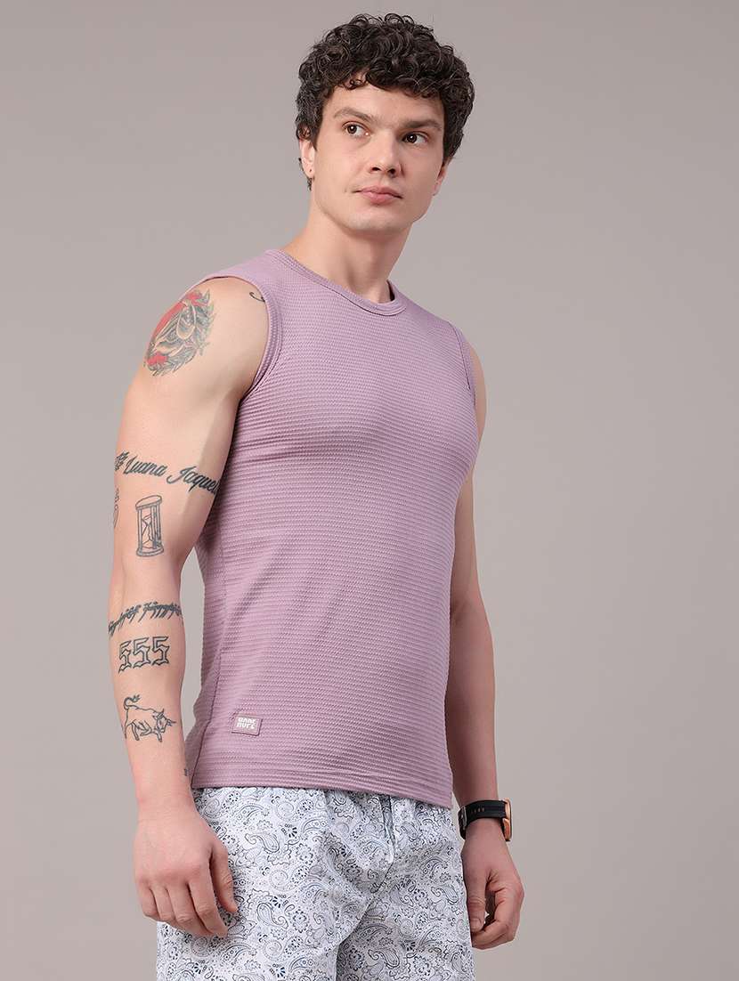 men textured sleeveless slim fit t-shirt - 22293391 -  Standard Image - 2