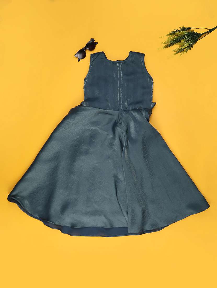 girls self designed sleeveless flared frock - 22293419 -  Standard Image - 2