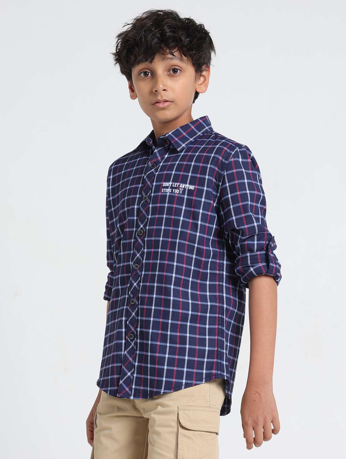 boys checkered long sleeve casual shirt - 22293459 -  Standard Image - 2